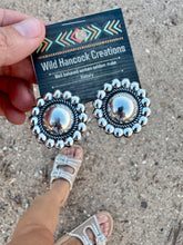Load image into Gallery viewer, XL Silver Button Stud Earrings
