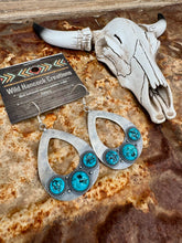 Load image into Gallery viewer, Sterling Silver Teardrop Earring With Turquoise
