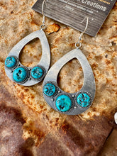 Load image into Gallery viewer, Sterling Silver Teardrop Earring With Turquoise
