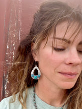 Load image into Gallery viewer, Sterling Silver Teardrop Earring With Turquoise
