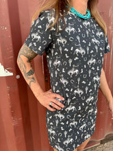 Load image into Gallery viewer, Midnight Rodeo T-shirt Dress
