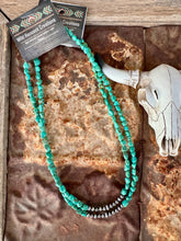Load image into Gallery viewer, Blue Green Genuine Turquoise Staple Necklace
