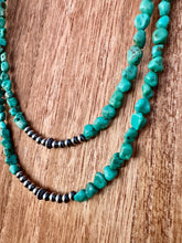 Load image into Gallery viewer, Blue Green Genuine Turquoise Staple Necklace
