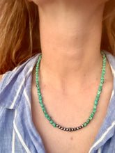 Load image into Gallery viewer, Blue Green Genuine Turquoise Staple Necklace

