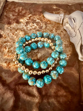 Load image into Gallery viewer, 10MM Turquoise Composite Bracelet
