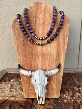 Load image into Gallery viewer, Amethyst Necklace With Graduated Navajo Pearl
