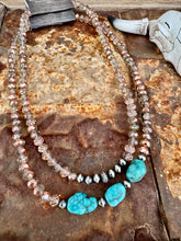 Load image into Gallery viewer, 8MM Crystal With Kingman Turquoise &amp; Navajo Pearls
