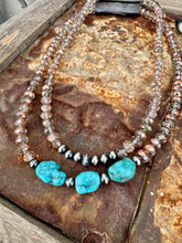 Load image into Gallery viewer, 8MM Crystal With Kingman Turquoise &amp; Navajo Pearls
