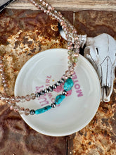 Load image into Gallery viewer, 8MM Crystal With Kingman Turquoise &amp; Navajo Pearls
