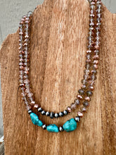 Load image into Gallery viewer, 8MM Crystal With Kingman Turquoise &amp; Navajo Pearls
