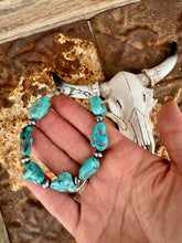 Load image into Gallery viewer, Chunky Kingman Turquoise Bracelet With Navajo Pearls

