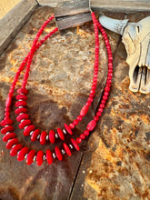 Load image into Gallery viewer, Red Mother of Pearl Necklace With Navajo Desert Pearls
