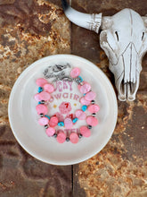 Load image into Gallery viewer, Pink Peddles Bracelet With Navajo Pearls &amp; Turquoise
