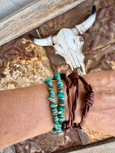 Load image into Gallery viewer, Triple Wrap Barb Wire + Double Wrap Genuine Turquoise Bracelet
