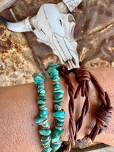 Load image into Gallery viewer, Triple Wrap Barb Wire + Double Wrap Genuine Turquoise Bracelet
