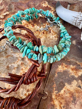 Load image into Gallery viewer, Triple Wrap Barb Wire + Double Wrap Genuine Turquoise Bracelet
