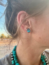 Load image into Gallery viewer, Kingman Turquoise Freeform Nugget Earrings
