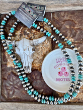Load image into Gallery viewer, Long Statement 10MM Navajo Desert Pearl Statement Necklace
