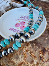 Load image into Gallery viewer, Long Statement 10MM Navajo Desert Pearl Statement Necklace
