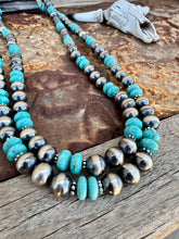 Load image into Gallery viewer, Long Statement 10MM Navajo Desert Pearl Statement Necklace
