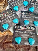 Load image into Gallery viewer, Genuine Turquoise Heart Stud Earrings
