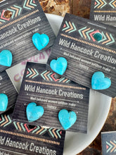 Load image into Gallery viewer, Genuine Turquoise Heart Stud Earrings
