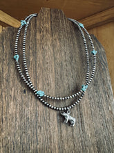 Load image into Gallery viewer, 3mm Navajo Pearls With Turquoise Nuggets
