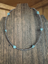 Load image into Gallery viewer, 3mm Navajo Pearls With Turquoise Nuggets
