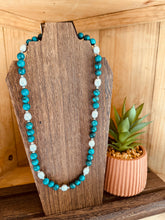 Load image into Gallery viewer, Big Pearls + Big Turquoise Necklace
