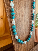 Load image into Gallery viewer, Big Pearls + Big Turquoise Necklace
