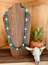 Load image into Gallery viewer, Big Pearls + Big Turquoise Necklace
