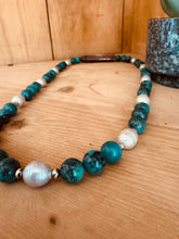 Load image into Gallery viewer, Big Pearls + Big Turquoise Necklace
