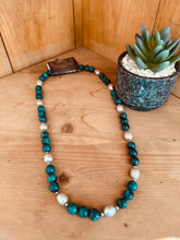 Load image into Gallery viewer, Big Pearls + Big Turquoise Necklace
