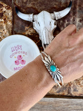 Load image into Gallery viewer, Sleeping Beauty Turquoise Concho Cuff
