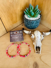 Load image into Gallery viewer, Navajo Pearl &amp; Pink Jade Hoop Earrings
