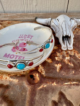 Load image into Gallery viewer, Turquoise and Coral Sterling Cuff

