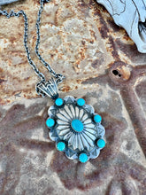 Load image into Gallery viewer, Concho Pendant On Sterling Paperclip Chain
