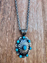 Load image into Gallery viewer, Concho Pendant On Sterling Paperclip Chain
