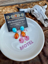 Load image into Gallery viewer, Oval Turquoise &amp; Spiny Oyster Studs
