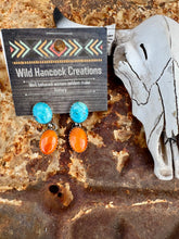 Load image into Gallery viewer, Oval Turquoise &amp; Spiny Oyster Studs
