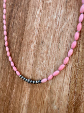 Load image into Gallery viewer, Pink Barrel Coral Necklace With Navajo Pearls
