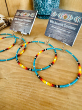 Load image into Gallery viewer, Turquoise Fire Hoops
