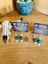 Load image into Gallery viewer, Turquoise And Navajo Pearl And Shell Earrings
