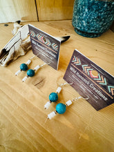 Load image into Gallery viewer, Turquoise And Navajo Pearl And Shell Earrings
