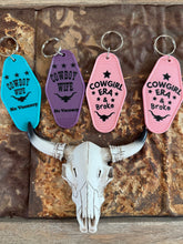 Load image into Gallery viewer, Cowgirl Era + Cowboy Wife Keychain
