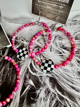 Load image into Gallery viewer, Pink Checkered Hoops
