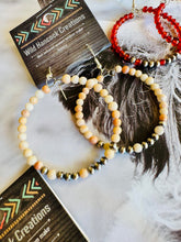 Load image into Gallery viewer, Navajo Pearl Hoops With Amber Or Moonstone
