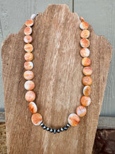 Load image into Gallery viewer, Orange Spiny Oyster Disc Necklace
