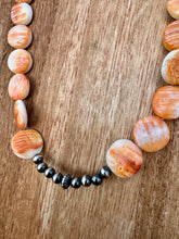 Load image into Gallery viewer, Orange Spiny Oyster Disc Necklace
