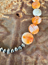 Load image into Gallery viewer, Orange Spiny Oyster Disc Necklace
